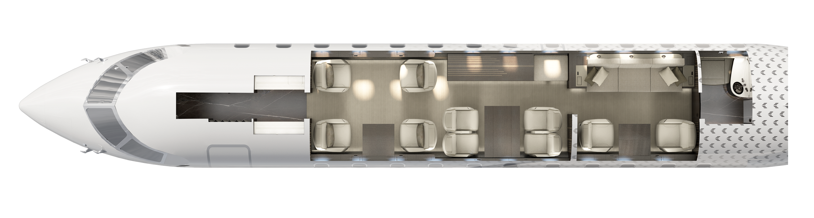 Global 5500 standard interior configuration