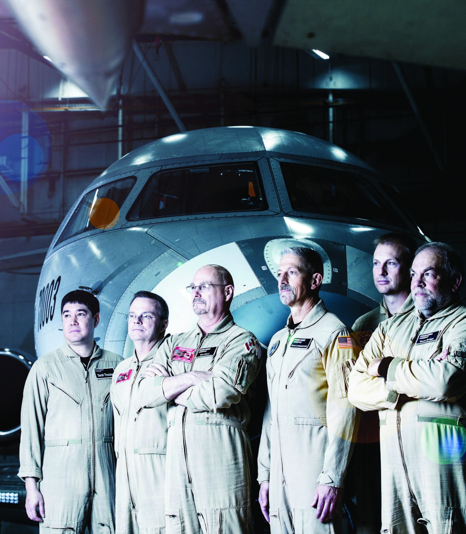 Bombardier’s flight test team stand at the ready.