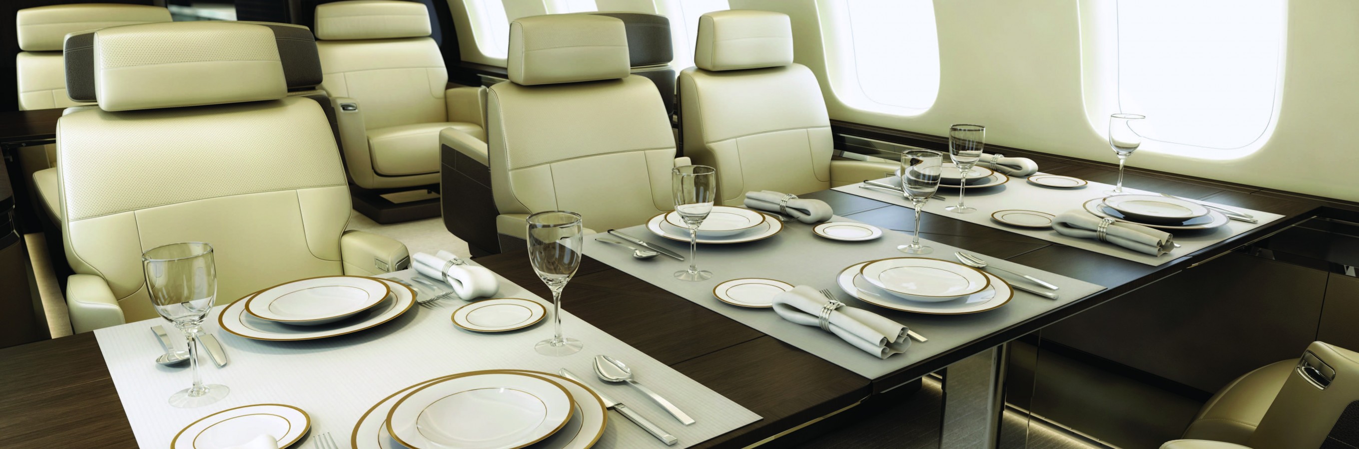 global-7500-private-jet-dining-table
