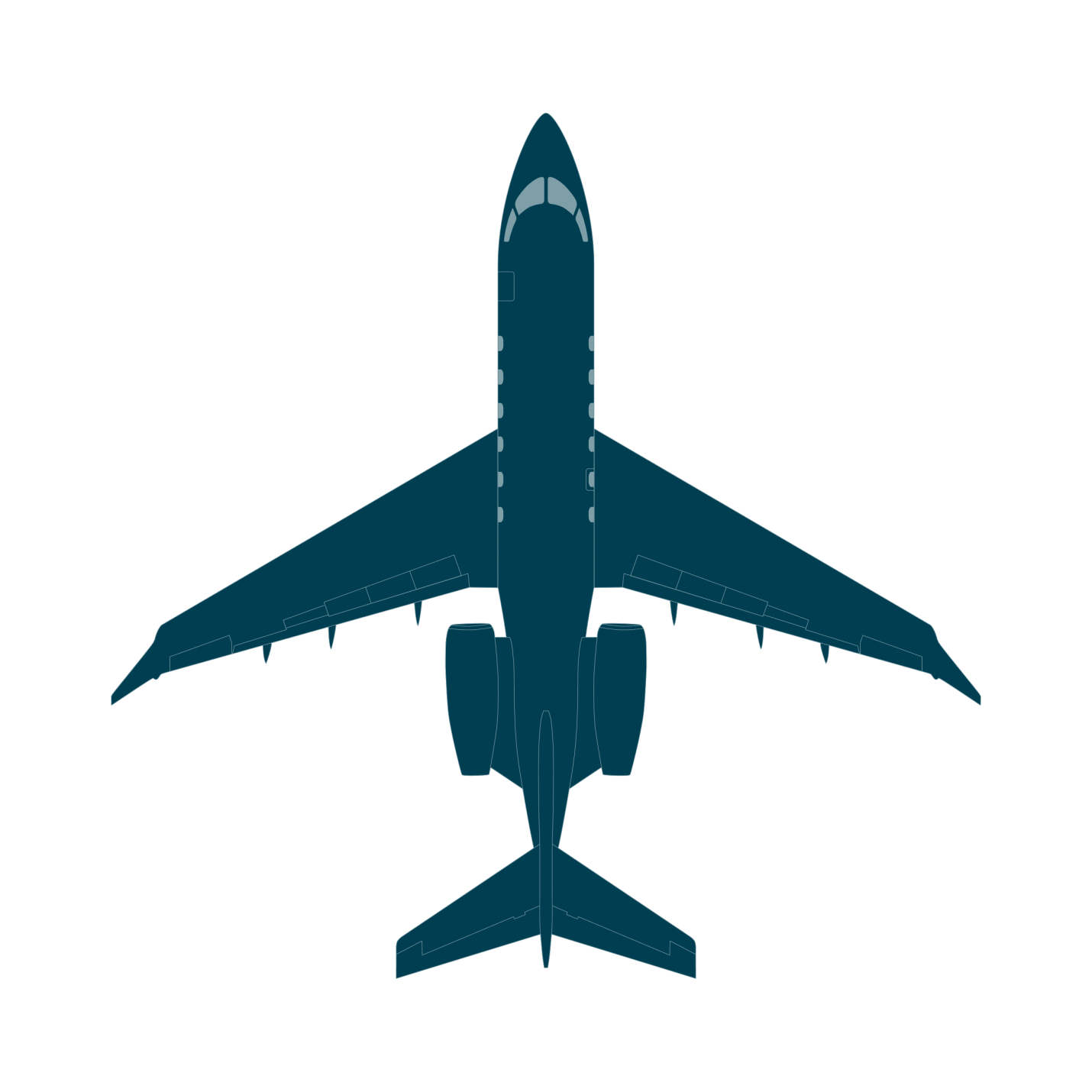 Challenger 3500 top view CAD