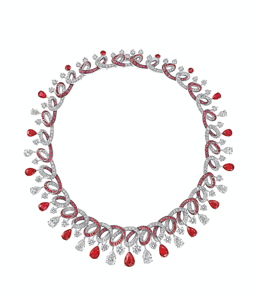Graff’s diamond and ruby necklace. 