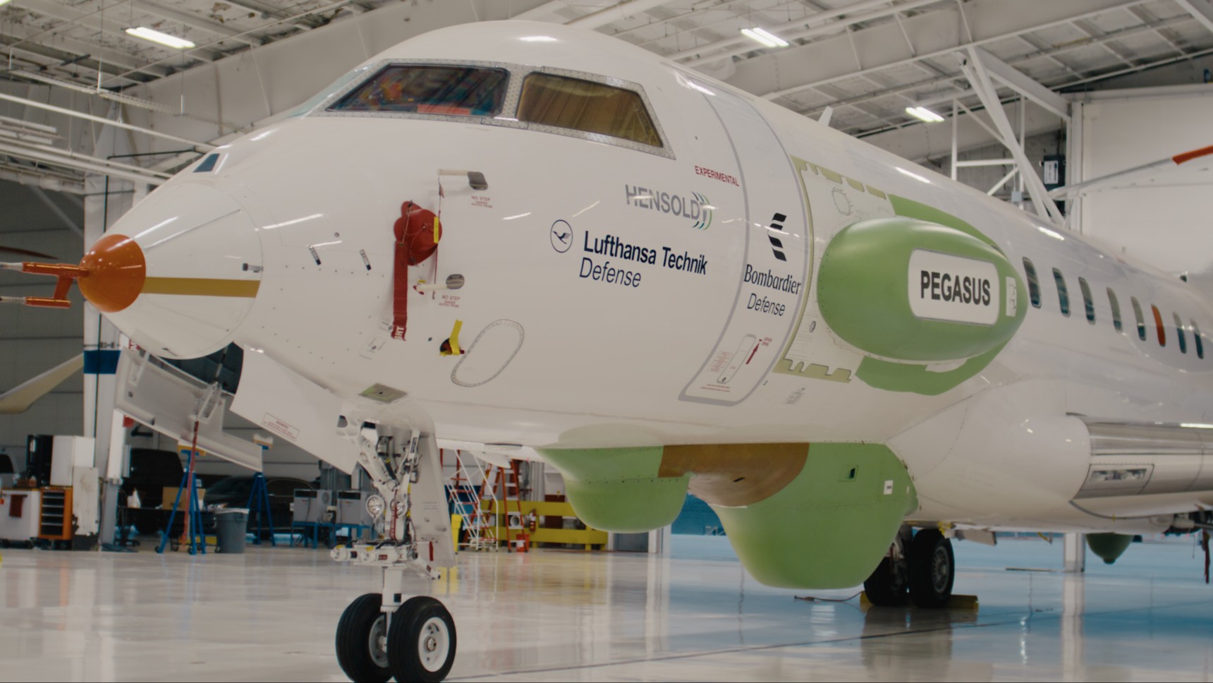 Bombardier's Global 6000 for the German PEGASUS Program ready to rollout of Bombardier's Wichita, KS, hangar.